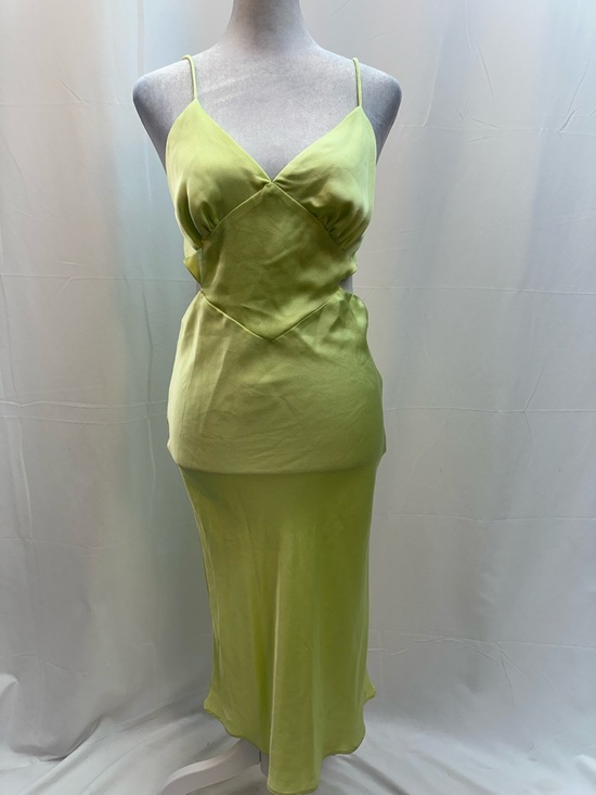 Boohoo Dresses & Skirts - Boohoo Lime Green Satin Like Slip Midi Dress 4